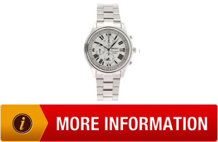 Seiko Mens SESNAC77P1 Alarm Chronograph Silver Dial Watch Fast